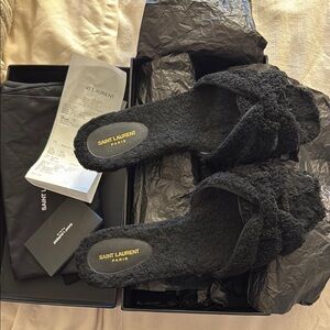 Saint Laurent shearling tribute sandals